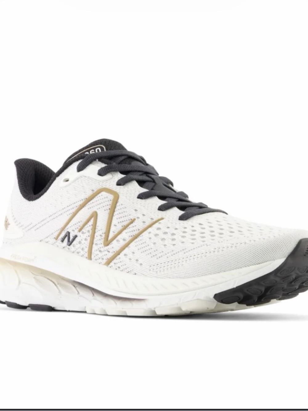 New Balance Women's White and Gold Athletic Running Shoe